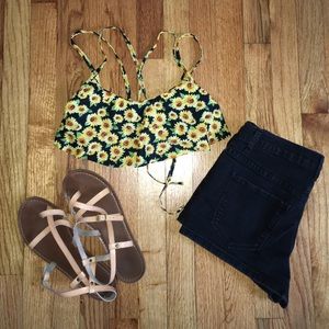 Strappy Sunflower Bikini Top🌻