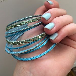 Stack of Blue Bangles