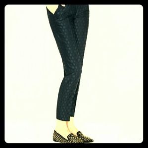 J. Crew Navy Metallic Polka Dot Capris