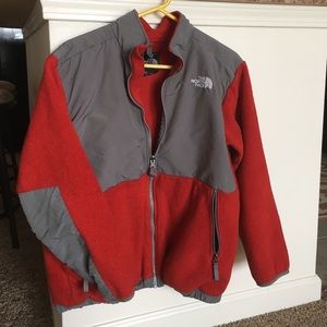 The North Face - Red and Dark Gray Denali Jacket