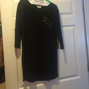 Basic black dress two zippers on the front