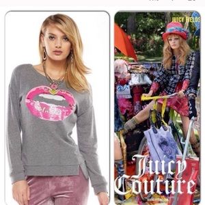 Juicy Couture Embellished Graphic Tee Lips M