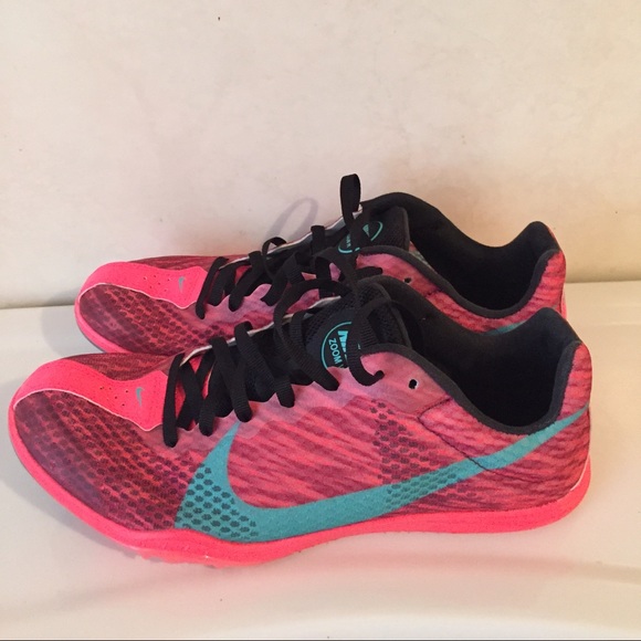 Pink & Turquoise Nike Track Spikes