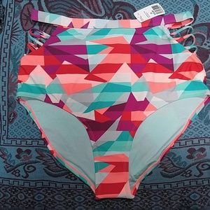 Geometric multi colored high waisted bottoms