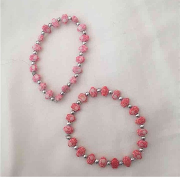 Red and pink owl bracelet