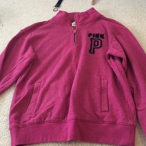 pink half zip