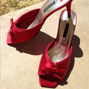 Red Satin Sandals