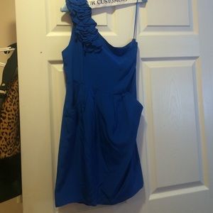 Royal blue one sleeve dress