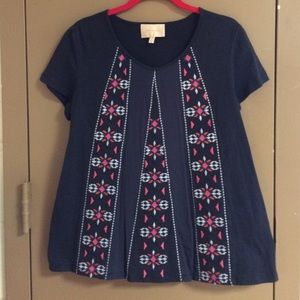 Skies Are Blue Embroidered Top