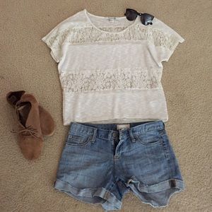 Forever21 Lace Striped Top