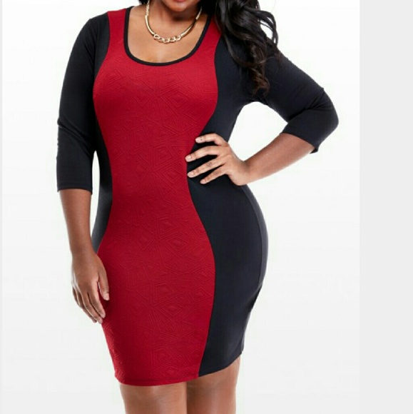 Plus Size Quilted Inset Dress