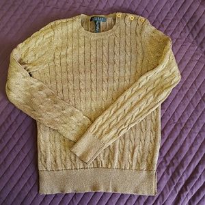 Gold metallic sweater from Ralph Lauren