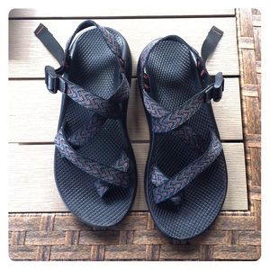 Chacos! Red and black!