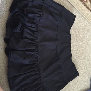 Black eyelet tennis skirt