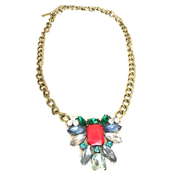 Bauble Bar Gold necklace with jewels EUC $30