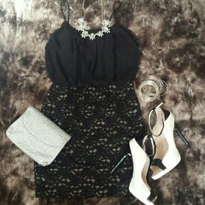 Sexy sz. M Black Lace Strappy Dress