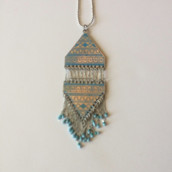 CLEARANCE ⭐️Beaded Fringe Aztec  Necklace NWT