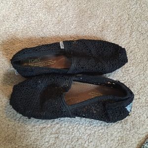 Black crochet TOMS
