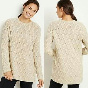 J.JILL wool blend cable sweater XL 29-30" long