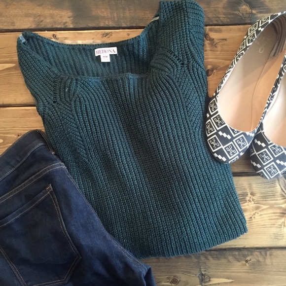 Merona Hunter Green Tunic Length Sweater
