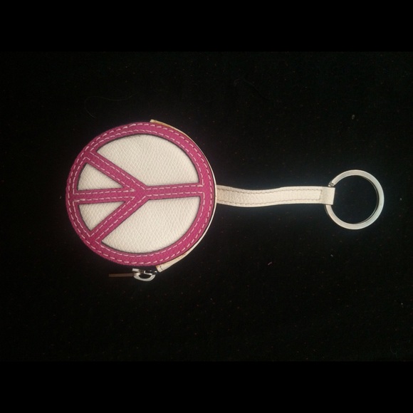 Valextra Peace Sign Coin Purse Key Chain