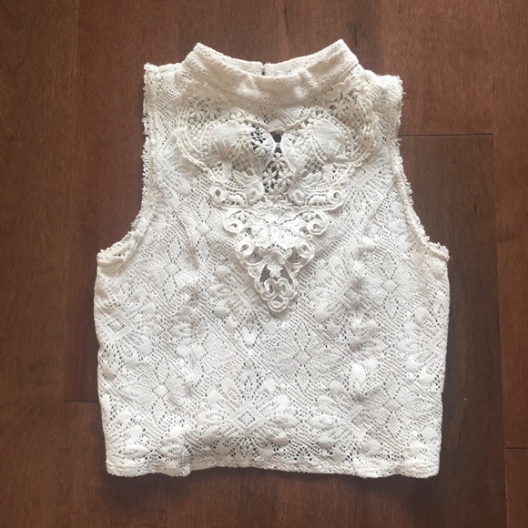 Free People lace cropped top