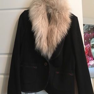 Juicy Couture Navy and Fur Blazer