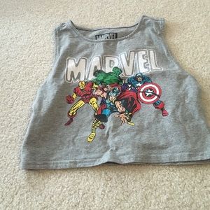 grey marvel crop top
