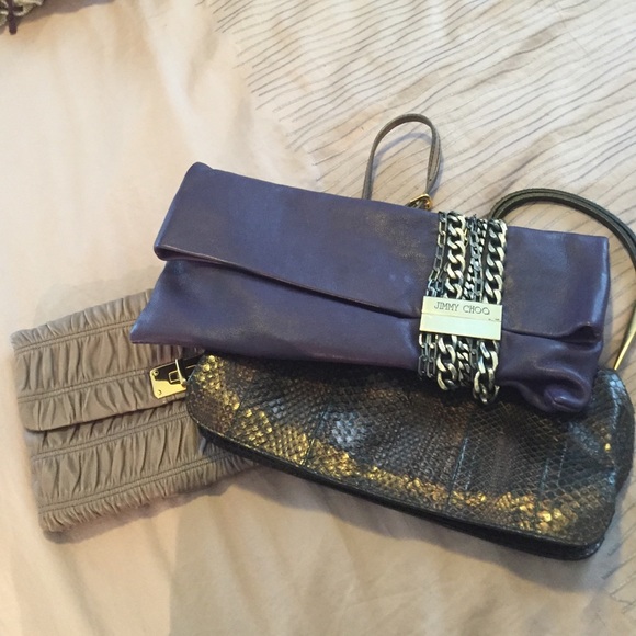 Authentic Jimmy Choo Purple Moto Chain bag - Picture 1 of 4
