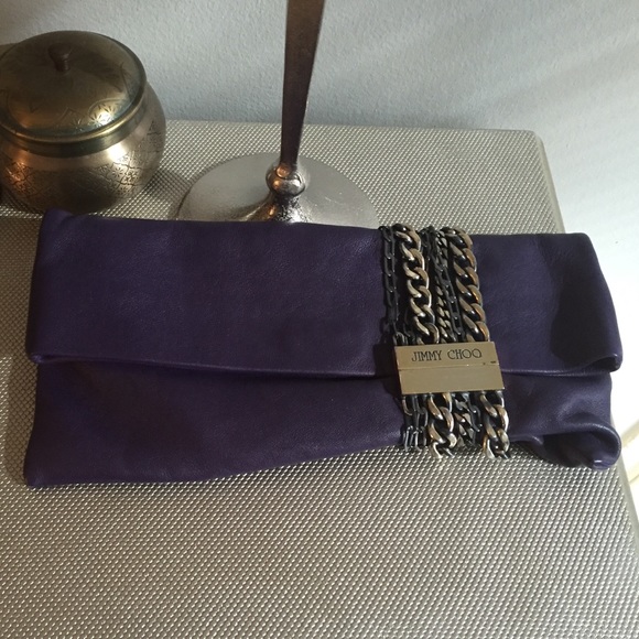 Authentic Jimmy Choo Purple Moto Chain bag - Picture 2 of 4