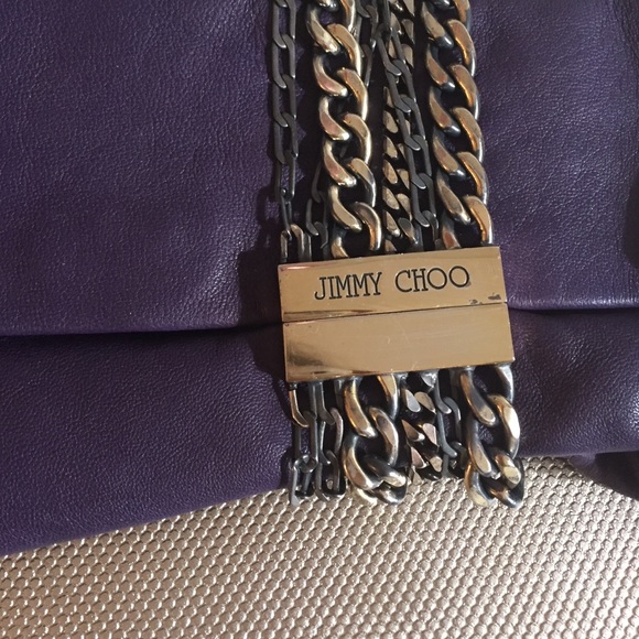 Authentic Jimmy Choo Purple Moto Chain bag - Picture 3 of 4