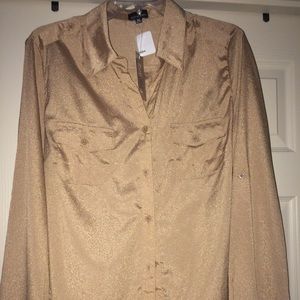 Gold button up blouse
