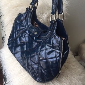 Maxximum New York Shoulder Bag Navy Blue Leopard
