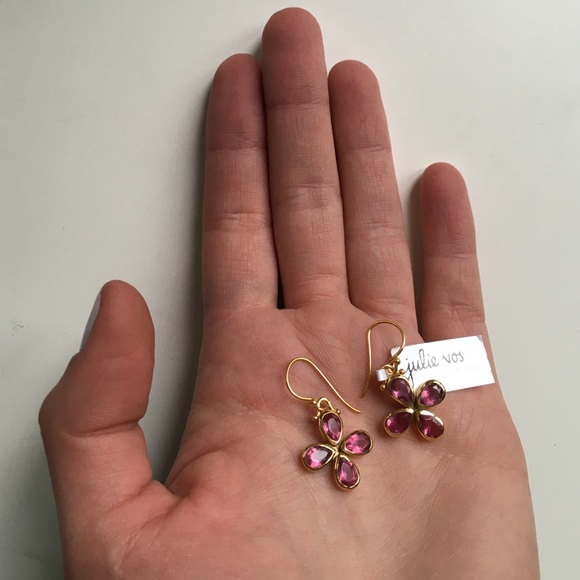 💥SOLD💥Pink Tourmaline Clover Earrings - Picture 2 of 2