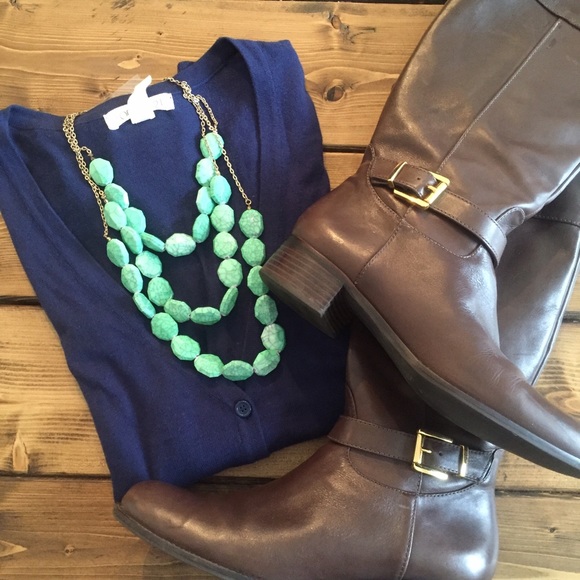 F21 Navy Cardigan Sweater
