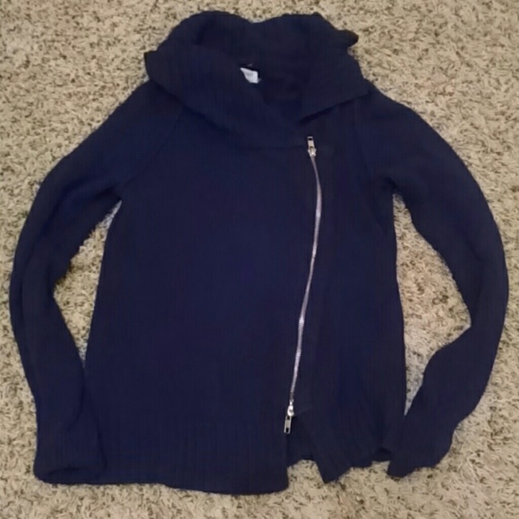 J. Crew Navy, Cotton Moto Sweater