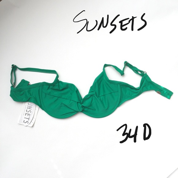Green swimsuit top