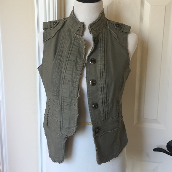 green jean vest