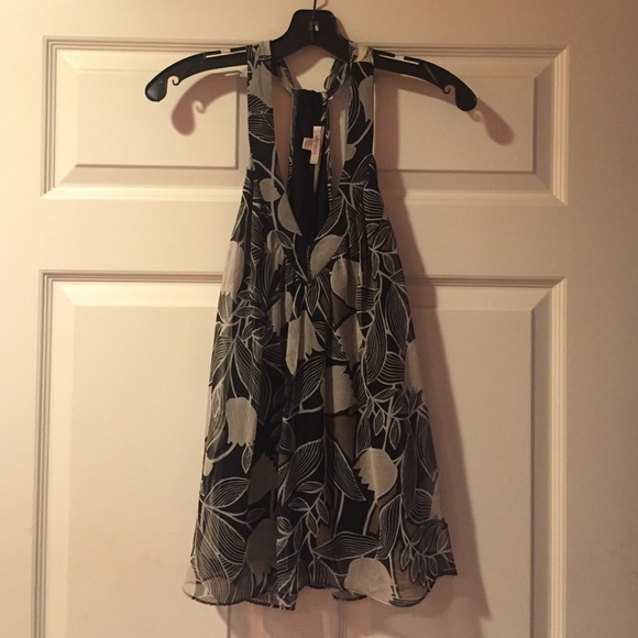 Ella Moss sleeveless 100% silk chiffon print top - Picture 1 of 4
