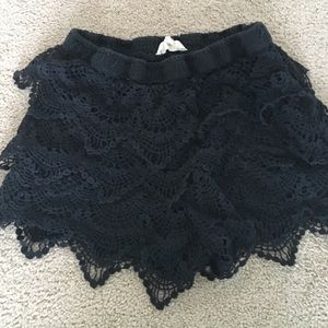 Black Ruffled shorts