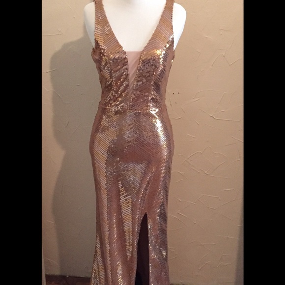 City Studio Dresses & Skirts - City Studio Shimmer sequined gold dress