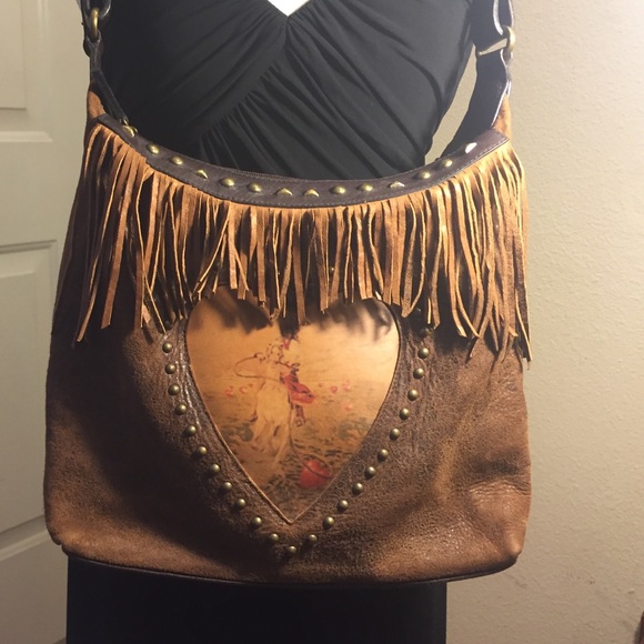 Leather fringe bag