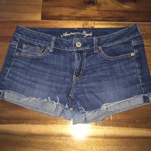 American Eagle dark jean shorts