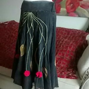 Distressed 100% cotton skirt made in Nepal skirt