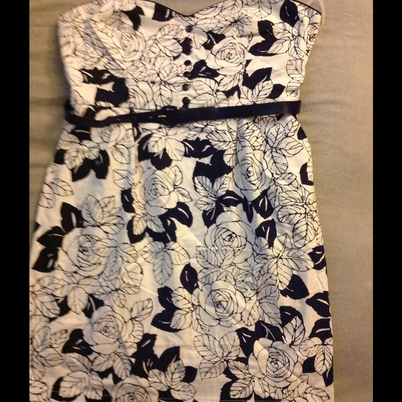 Patterned Strapless Mini Dress