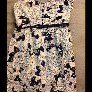 Patterned Strapless Mini Dress