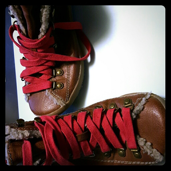 Big Buddah boots leather red womens