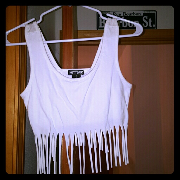 Cute white fringed tank.
