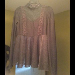 Free People Grey Blouse