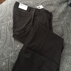 Black pinstripe wide leg pant